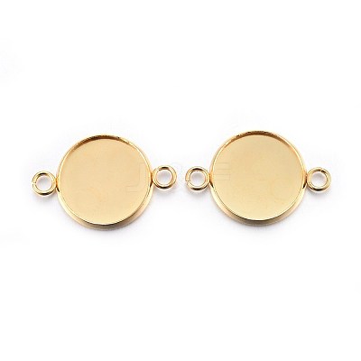 201 Stainless Steel Cabochon Connector Settings X-STAS-F191-15G-E-1