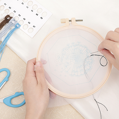 DIY Dandelion Pattern Embroidery Making Kit DIY-WH0349-154-1