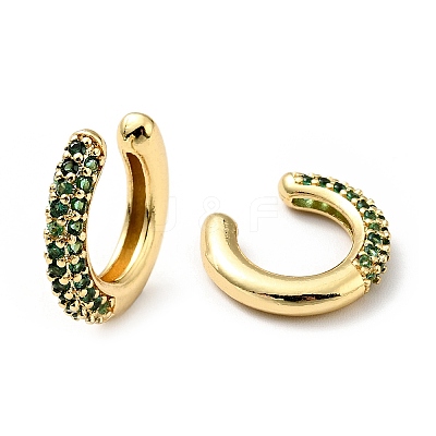 Cubic Zirconia C-Shaped Cuff Earrings LS-EJEW-G295-19G-01-1