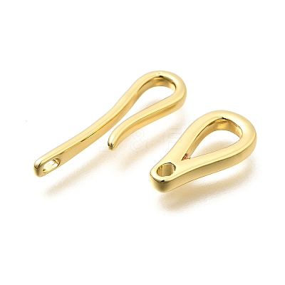 Brass Hook and S-Hook Clasps KK-S508-25G-1