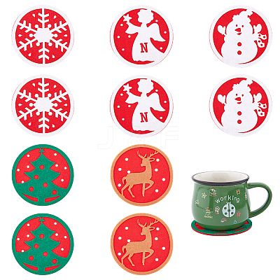 20Pcs 5 Style Polyster Felt Heat Resistant Cup Mats AJEW-FH0003-84-1