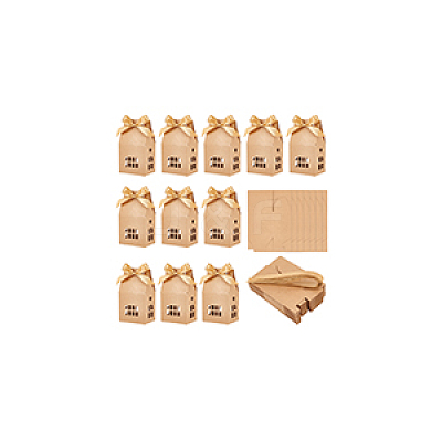 Hollow House Shaped Cardboard Paper Candy Boxes CON-WH0084-82A-1