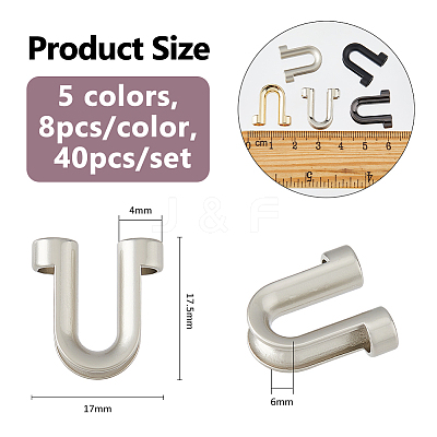 40Pcs 5 Colors Zinc Alloy Spiral Bone Tips FIND-FH0010-56-1