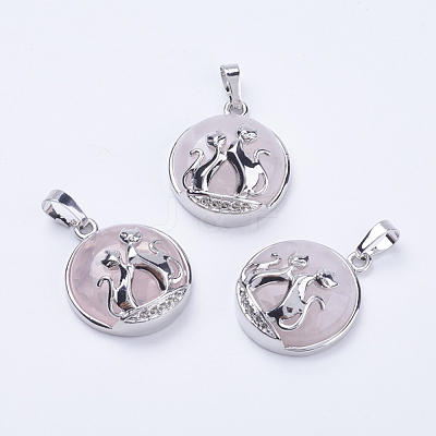 Natural Rose Quartz Pendants G-K234-A13-1