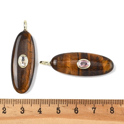 Natural Tiger Eye Pendants G-D357-02C-1