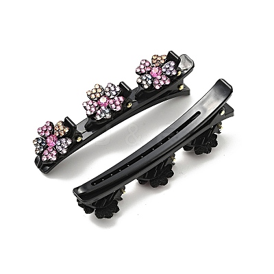 Fashion Double Layer Resin Rhinestone Alligator Hair Clips Sets PHAR-P005-25-1
