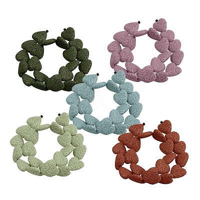 Dyed Natural Lava Rock Bead Strands G917-1