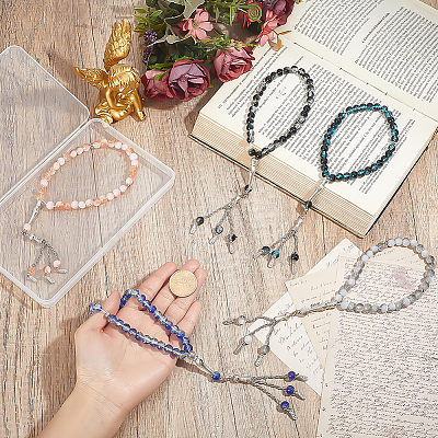 5Pcs 5 Colors Alloy Charm Bracelets BJEW-PH0004-68-1