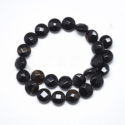 Natural Black Onyx Beads Strands G-S357-F11-1