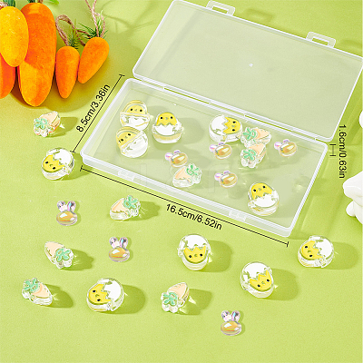 30Pcs 3 Style Transparent Acrylic Enamel Beads OACR-SC0001-13-1