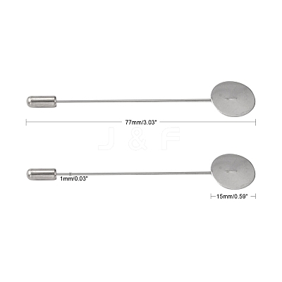 Tarnish Resistant 201 Stainless Steel Brooch Findings STAS-S066-01-1