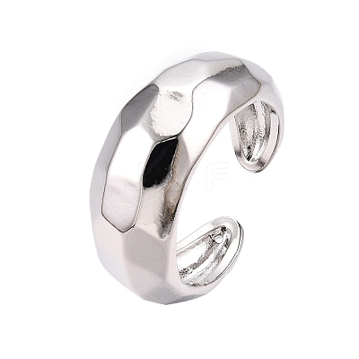 Brass Open Cuff Rings for Women RJEW-D016-08P-1