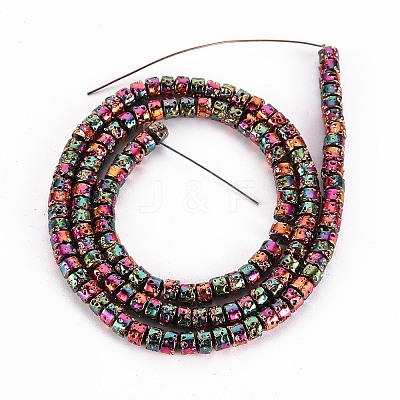 Electroplated Natural Lava Rock Beads Strands X-G-T114-68B-1
