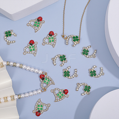 36Pcs 2 Styles Alloy Crystal Rhinestone Connector Charms FIND-CA0006-80-1