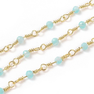 3.28 Feet Natural Amazonite Handmade Beaded Chains X-CHC-K008-A04-1