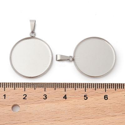 304 Stainless Steel Pendant Cabochon Settings STAS-I328-01H-P-1