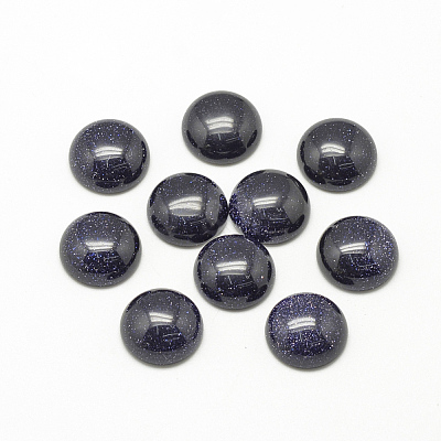 Synthetic Blue Goldstone Cabochons X-G-R416-8mm-34-1