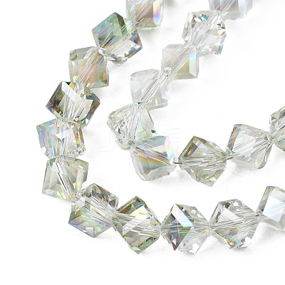 Electroplate Transparent Glass Beads Strands EGLA-N002-29-C03-1