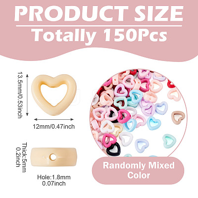 150Pcs Opaque Acrylic Beads OACR-TADJ0001-04-1