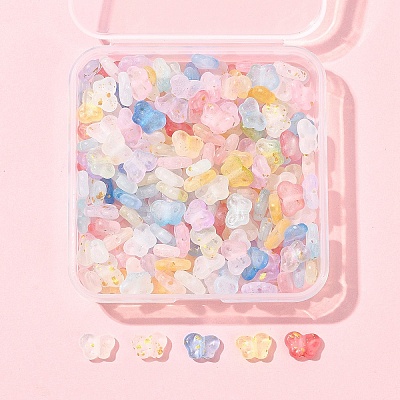 200Pcs Gradient Color Transparent Acrylic Beads MACR-FS0002-02-1