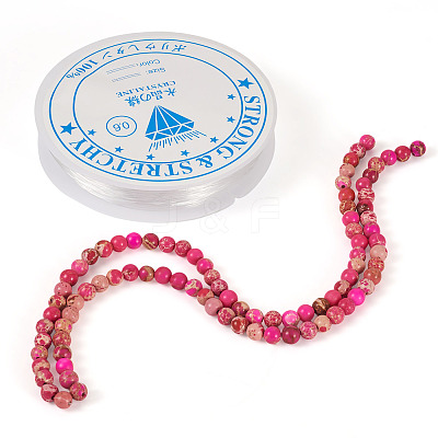DIY Natural Regalite/Imperial Jasper/Sea Sediment Jasper Beads Bracelets Making KIts DIY-TA0002-69F-1