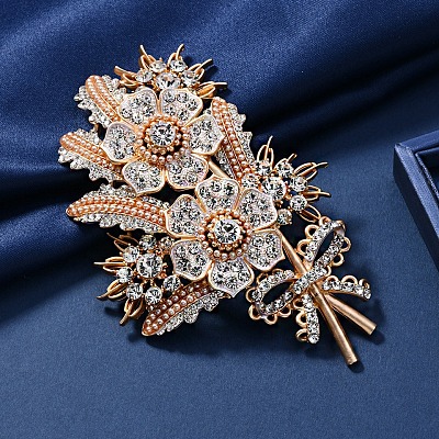 Malus Spectabilis Alloy Rhinestone Brooches for Backpack Clothes PW-WG79A77-01-1