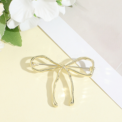 Bowknot Alloy Brooches for Women JEWB-WH20003-09LG-1