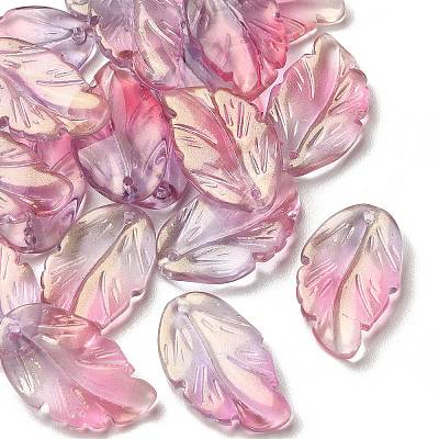 Handmade Transparent Czech Lampwork Pendants LAMP-YW0001-15B-1