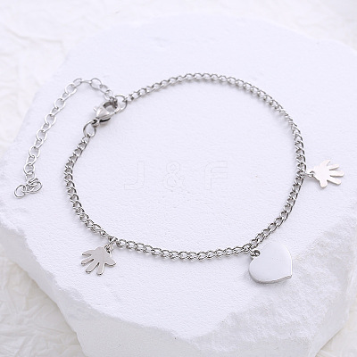 Minimalist Stainless Steel Charm Bracelets UF7886-1