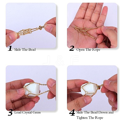 2Pcs 2 Style Brass Braided Macrame Pouch Empty Stone Holder for Pendant Necklaces Making NJEW-SZ0001-65B-1