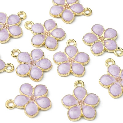 10Pcs Light Gold Plated Alloy Enamel Pendants ENAM-YW0002-15A-1