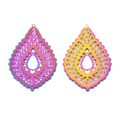 Ion Plating(IP) 304 Stainless Steel Filigree Big Pendants STAS-T057-56-1