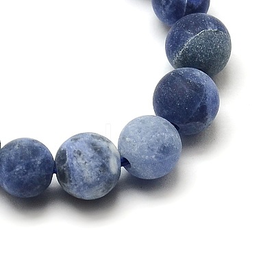 Nature Frosted Sodalite Round Bead Strands G-M064-4mm-01-1