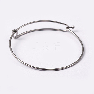 Tarnish Resistant Adjustable 304 Stainless Steel Expandable Bangle Making LS-BJEW-L604-09P-1