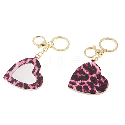 2Pcs PU Mirror Keychains KEYC-TADJ0001-05C-1