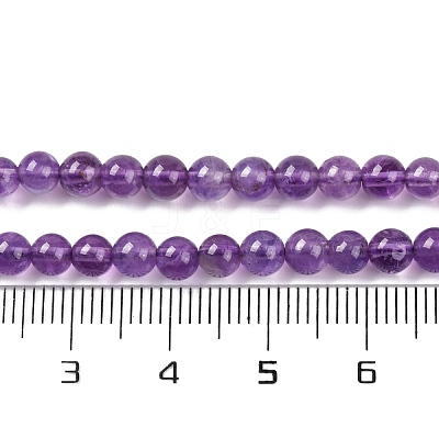 Natural Amethyst Round Bead Strands G-M212-4mm-01B-1