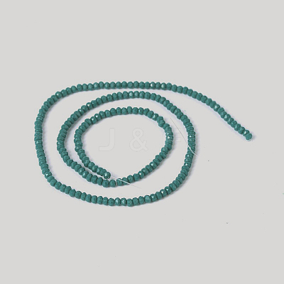 Imitation Jade Glass Faceted Rondelle Beads Strands GLAA-A024A-10-1