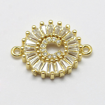 Eco-Friendly Brass Micro Pave Cubic Zirconia Links X-ZIRC-G114-C-NR-1