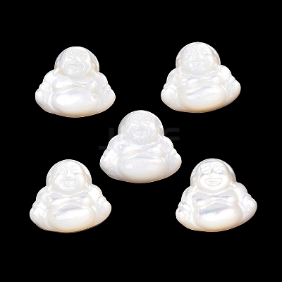 Natural White Shell Carved Cabochons SSHEL-B006-04-1