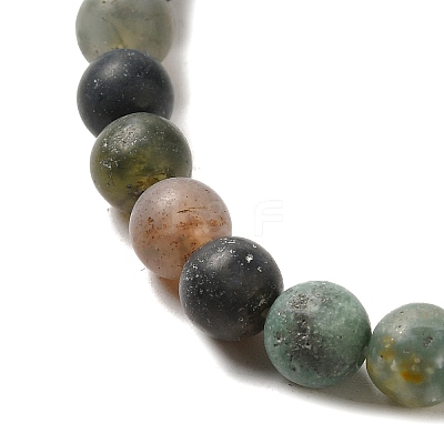 Natural Indian Agate Beads Strands G-Q462-6mm-08-1