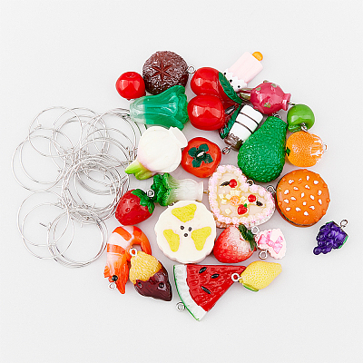 DIY 3D Imitation Food Wine Glass Charm Making Kit DIY-FH0005-53-1