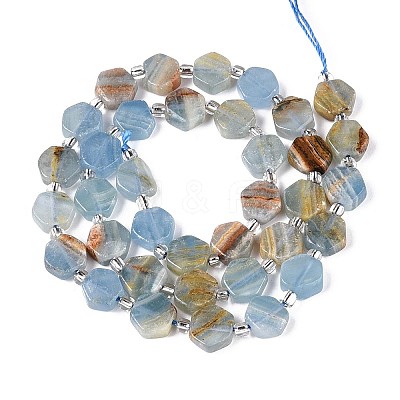 Natural Blue Calcite Beads Strands G-P534-A24-01-1