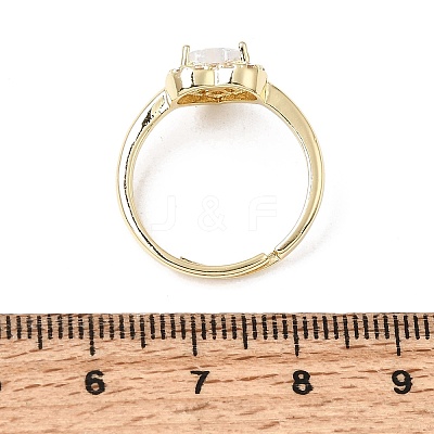 Brass Micro Pave Clear Cubic Zirconia Cuff Open Rings CU-CBA5C10-01G-1