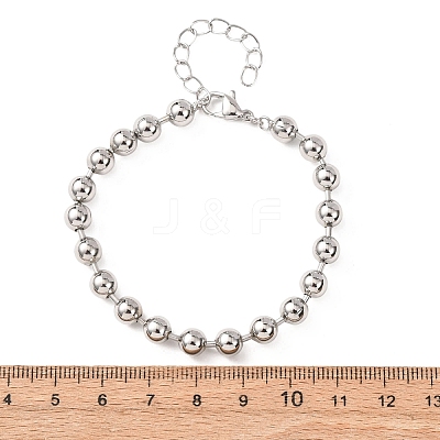 Brass Ball Link Chain Bracelets for Women BJEW-H640-02A-P-1