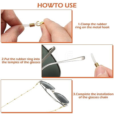 6Pcs ABS Plastic Imitation Pearl & Glass Eyeglasses Chains HJEW-YW00503-1