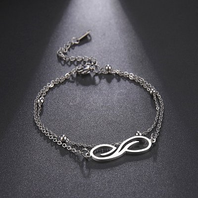 Infinity 304 Stainless Steel Double Layer Anklets FS-WGFE1F4-01-1