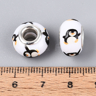 Opaque Resin European Beads RPDL-T004-01B-1