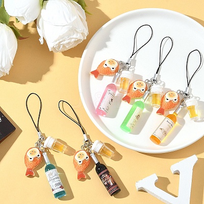 5Pcs Resin Mobile Straps HJEW-YW00291-1