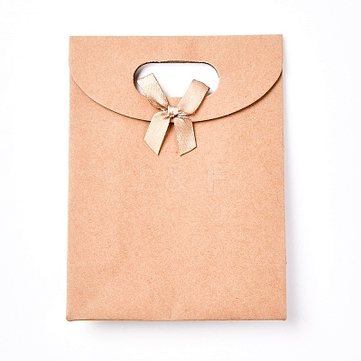 Kraft Paper Gift Bags with Ribbon Bowknot Design CARB-WH0009-05A-1