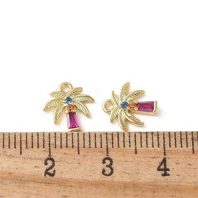 Brass Micro Pave Cubic Zirconia Pendants KK-P290-58G-1